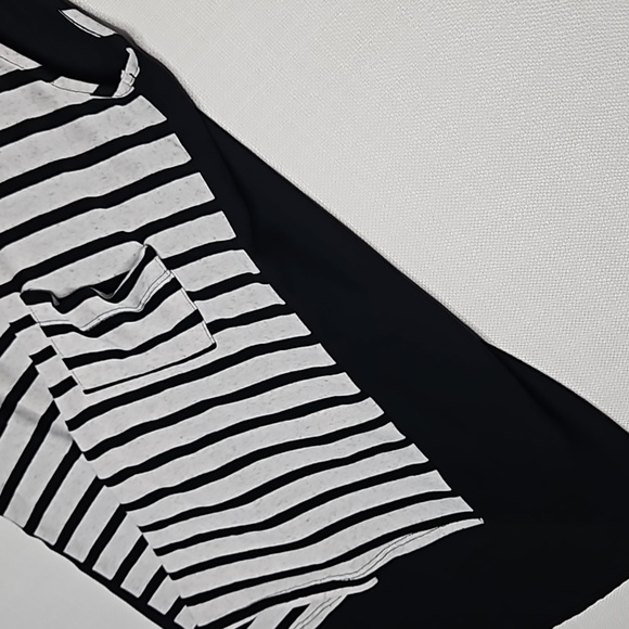 Papermoon Tank Top Gray and White Stripe with Pocket and Sheer Black Back Size M - Picture 11 of 15